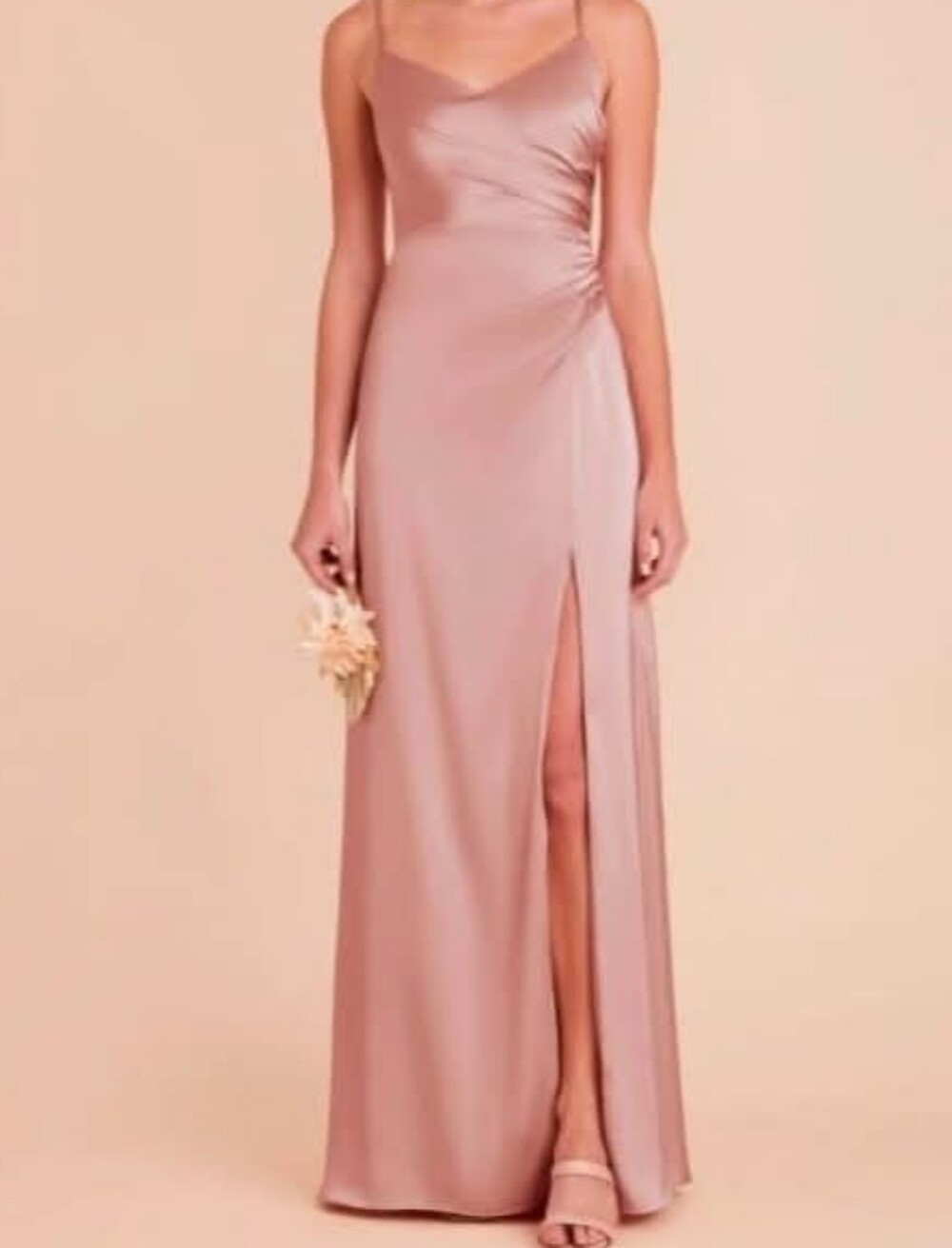 Birdy Grey Dusty Rose Satin Maxi Slip Dress